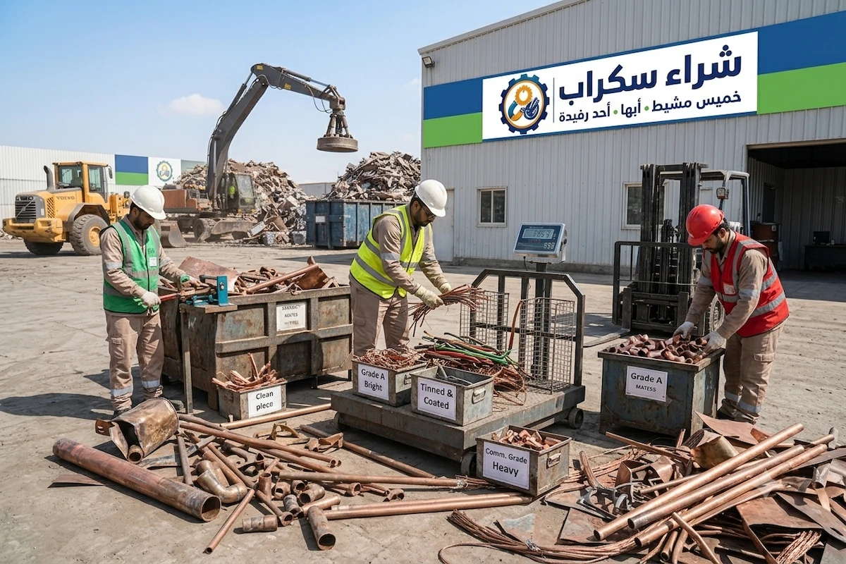 تجهيز وفرز النحاس السكراب قبل البيع
